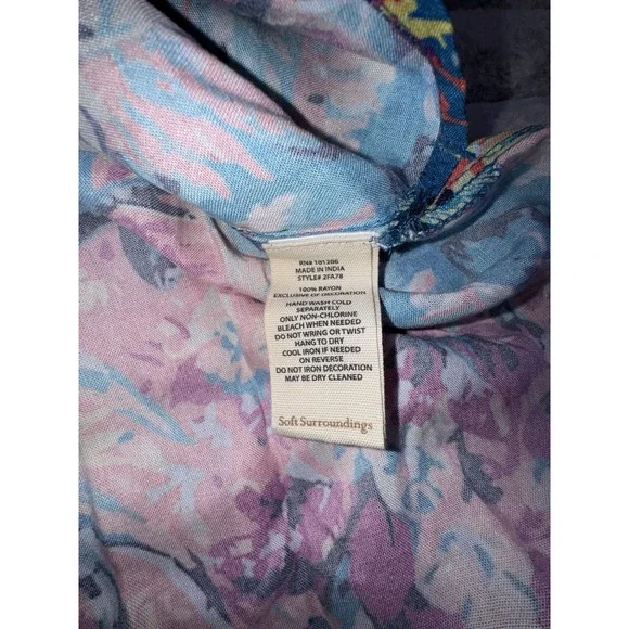 Soft‎ Surroundings Large Florence Tropicana Embellished Sequin Floral Maxi Dress